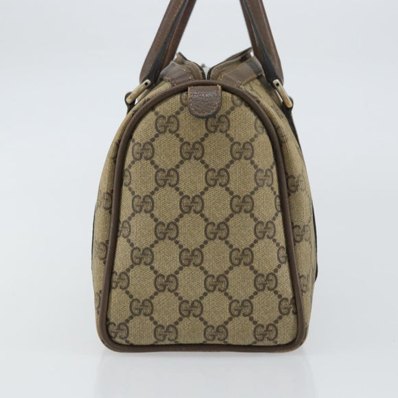GUCCI GG Supreme Web Sherry Line Bag PVC Beige Gold 116 02 006 Auth 157857