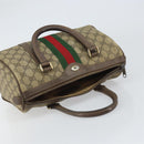 GUCCI GG Supreme Web Sherry Line Bag PVC Beige Gold 116 02 006 Auth 157857-6