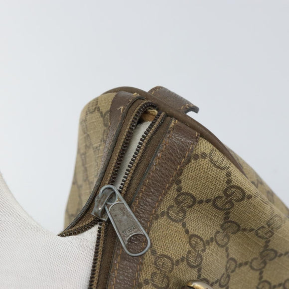 GUCCI GG Supreme Web Sherry Line Bag PVC Beige Gold 116 02 006 Auth 157857