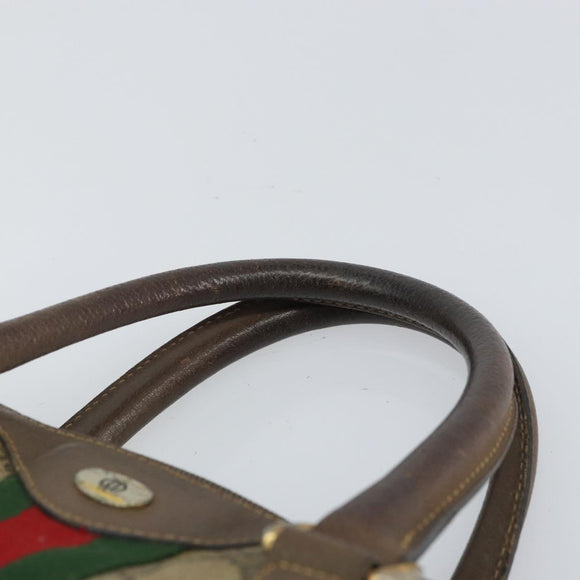 GUCCI GG Supreme Web Sherry Line Bag PVC Beige Gold 116 02 006 Auth 157857