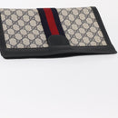 GUCCI GG Supreme Sherry Line Clutch Bag PVC Navy Gold Red 89 01 002 Auth 157859-6