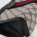 GUCCI GG Supreme Sherry Line Clutch Bag PVC Navy Gold Red 89 01 002 Auth 157859-8