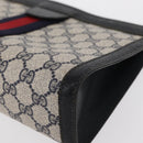 GUCCI GG Supreme Sherry Line Clutch Bag PVC Navy Gold Red 89 01 002 Auth 157859-9