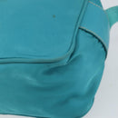 PRADA Shoulder Bag Nylon Turquoise Blue Silver Auth 157870-9