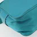 PRADA Shoulder Bag Nylon Turquoise Blue Silver Auth 157870-16