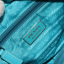 PRADA Shoulder Bag Nylon Turquoise Blue Silver Auth 157870-18