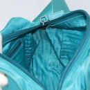 PRADA Shoulder Bag Nylon Turquoise Blue Silver Auth 157870-19