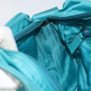 PRADA Shoulder Bag Nylon Turquoise Blue Silver Auth 157870-20