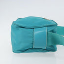 PRADA Shoulder Bag Nylon Turquoise Blue Silver Auth 157870-3