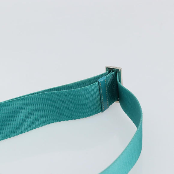 PRADA Shoulder Bag Nylon Turquoise Blue Silver Auth 157870