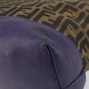 FENDI Zucca Canvas Tote Bag Black Brown Purple Auth 157871-15