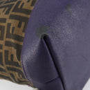 FENDI Zucca Canvas Tote Bag Black Brown Purple Auth 157871-16