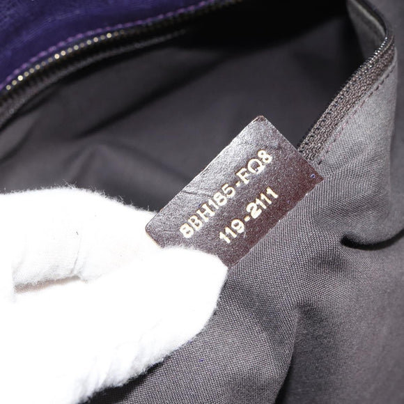 FENDI Zucca Canvas Tote Bag Black Brown Purple Auth 157871