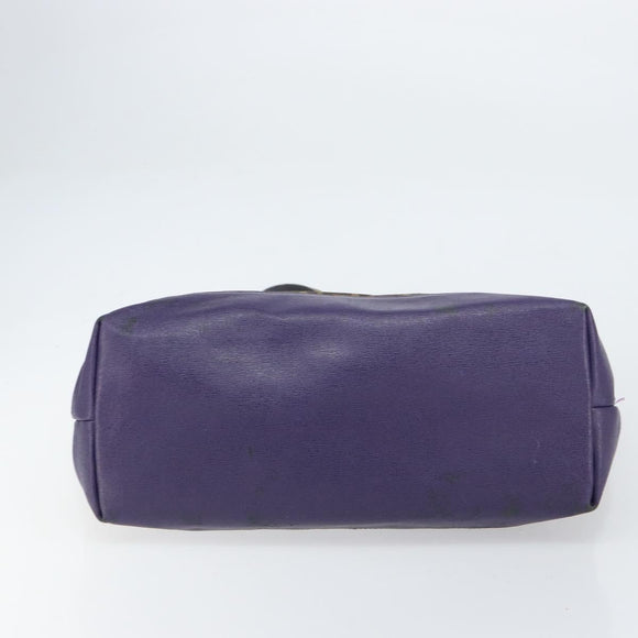 FENDI Zucca Canvas Tote Bag Black Brown Purple Auth 157871