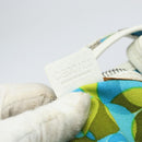 CELINE Circle Shoulder Bag Canvas Leather Blue Light green Auth 157872-12
