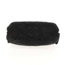 CHANEL Matelasse Hand Bag Suede Black Gold CC Auth 157875V-5