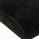 CHANEL Matelasse Hand Bag Suede Black Gold CC Auth 157875V-17