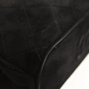CHANEL Matelasse Hand Bag Suede Black Gold CC Auth 157875V-18