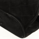 CHANEL Matelasse Hand Bag Suede Black Gold CC Auth 157875V-19