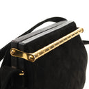 CHANEL Matelasse Hand Bag Suede Black Gold CC Auth 157875V-20