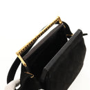 CHANEL Matelasse Hand Bag Suede Black Gold CC Auth 157875V-21