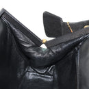 CHANEL Matelasse Hand Bag Suede Black Gold CC Auth 157875V-24