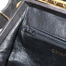 CHANEL Matelasse Hand Bag Suede Black Gold CC Auth 157875V-25