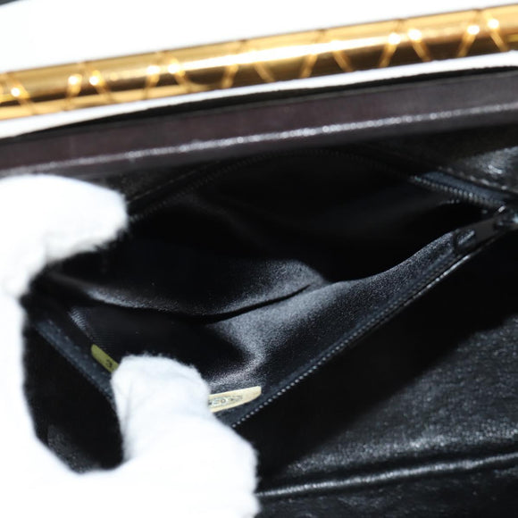 CHANEL Matelasse Hand Bag Suede Black Gold CC Auth 157875V