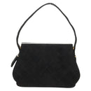 CHANEL Matelasse Hand Bag Suede Black Gold CC Auth 157875V-2