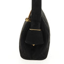 CHANEL Matelasse Hand Bag Suede Black Gold CC Auth 157875V-3