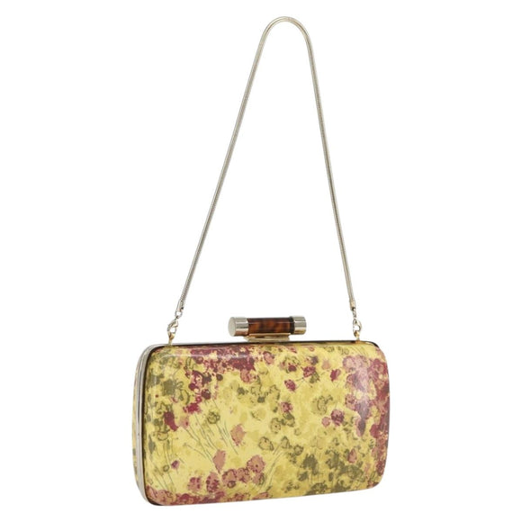 BALLY Chain Shoulder Bag Leather Multicolor Gold Auth 157876