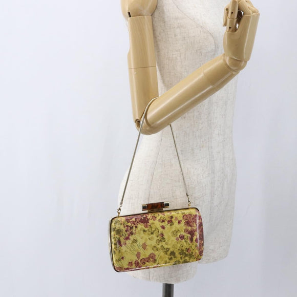 BALLY Chain Shoulder Bag Leather Multicolor Gold Auth 157876
