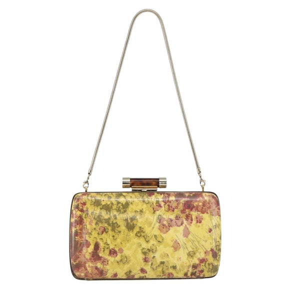 BALLY Chain Shoulder Bag Leather Multicolor Gold Auth 157876