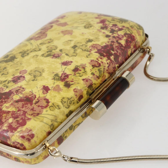 BALLY Chain Shoulder Bag Leather Multicolor Gold Auth 157876