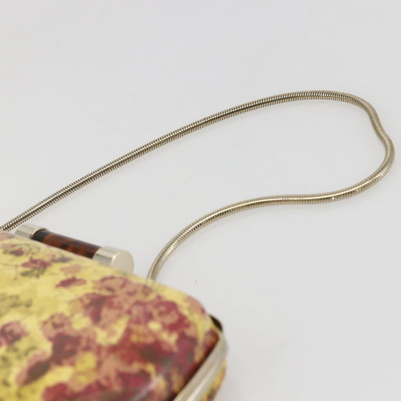 BALLY Chain Shoulder Bag Leather Multicolor Gold Auth 157876