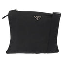 PRADA Shoulder Bag Nylon Black Silver Auth 157878-1