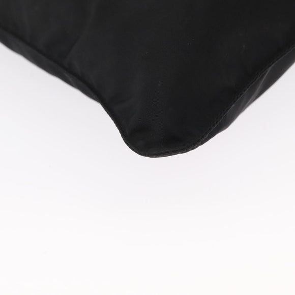 PRADA Shoulder Bag Nylon Black Silver Auth 157878