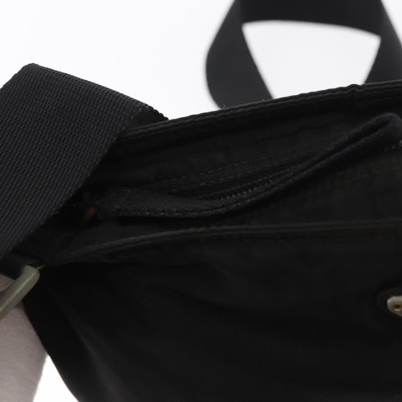 PRADA Shoulder Bag Nylon Black Silver Auth 157878