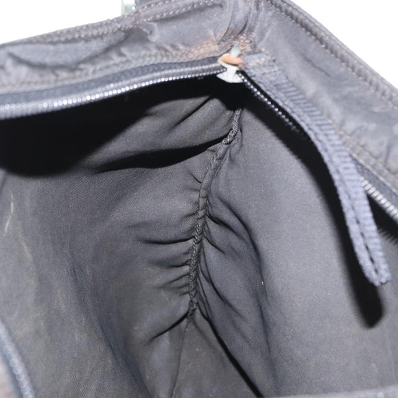 PRADA Shoulder Bag Nylon Black Silver Auth 157878