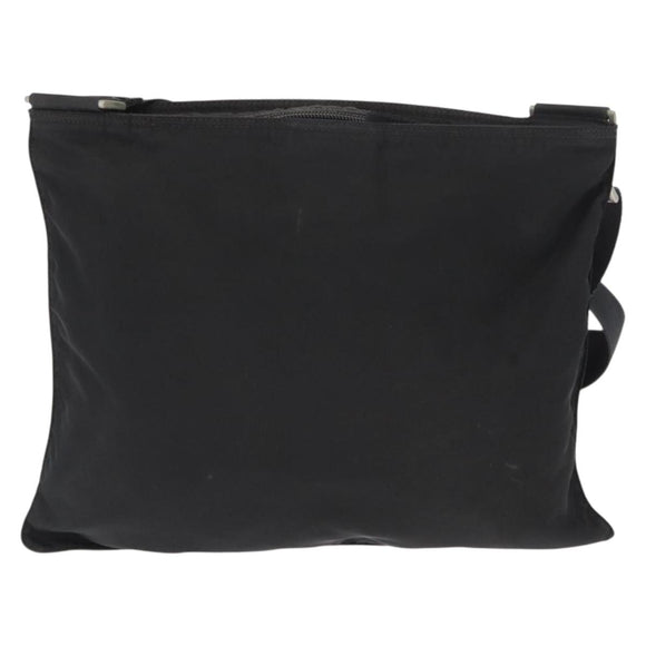 PRADA Shoulder Bag Nylon Black Silver Auth 157878