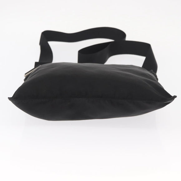 PRADA Shoulder Bag Nylon Black Silver Auth 157878