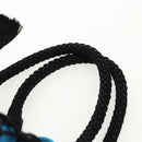 PRADA Hand Bag Satin Blue Gold Auth 157879V-10