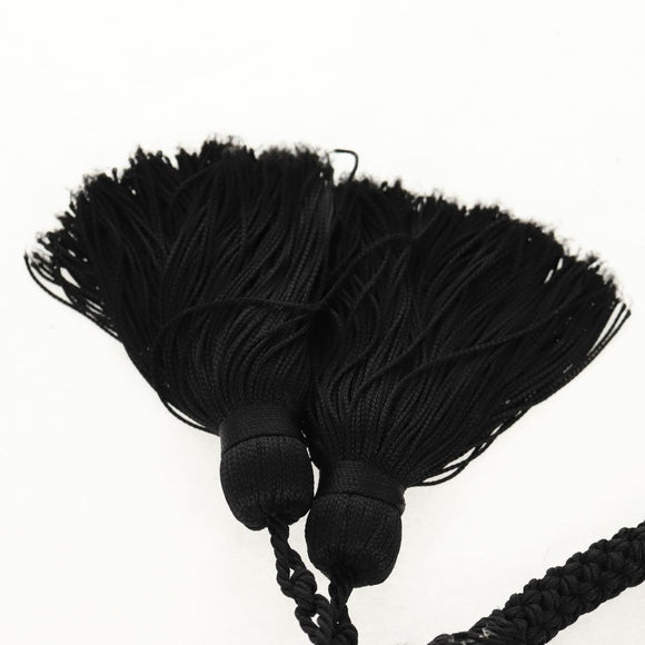 PRADA Hand Bag Satin Blue Gold Auth 157879V