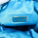 PRADA Hand Bag Satin Blue Gold Auth 157879V-19