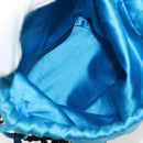 PRADA Hand Bag Satin Blue Gold Auth 157879V-20