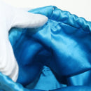 PRADA Hand Bag Satin Blue Gold Auth 157879V-22