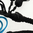 PRADA Hand Bag Satin Blue Gold Auth 157879V-9