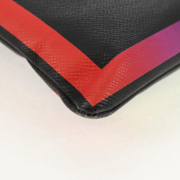 LOUIS VUITTON taiga rainbow Chain Pochette A4 tas Zwart M30347 LV Auth 157880M