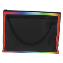 LOUIS VUITTON taiga rainbow Chain Pochette A4 tas Zwart M30347 LV Auth 157880M-13