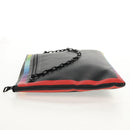 LOUIS VUITTON taiga rainbow Chain Pochette A4 tas Zwart M30347 LV Auth 157880M-3